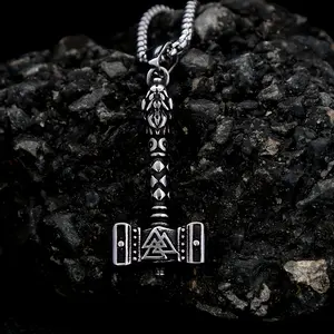 Creative Vintage Nordic Viking Odin Tor Men's Hammer Pendant Fashion Viking Necklace Protector Jewelry Gift - Party Gift