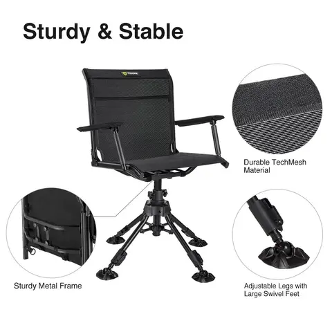 [Amazing Offer] TideWe 360° Hunting Chair Adjustable Height Swivel Blind Chair With Armrests #BlackFridayDeal
