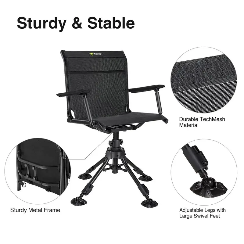[Amazing Offer] TideWe 360° Hunting Chair Adjustable Height Swivel Blind Chair With Armrests #BlackFridayDeal