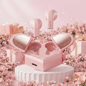 NEW K520 Wireless Earbuds Stereo Earphone Rotatable Love Heart Shaped Charging Case Low Latency Headphones For Phone Tablet