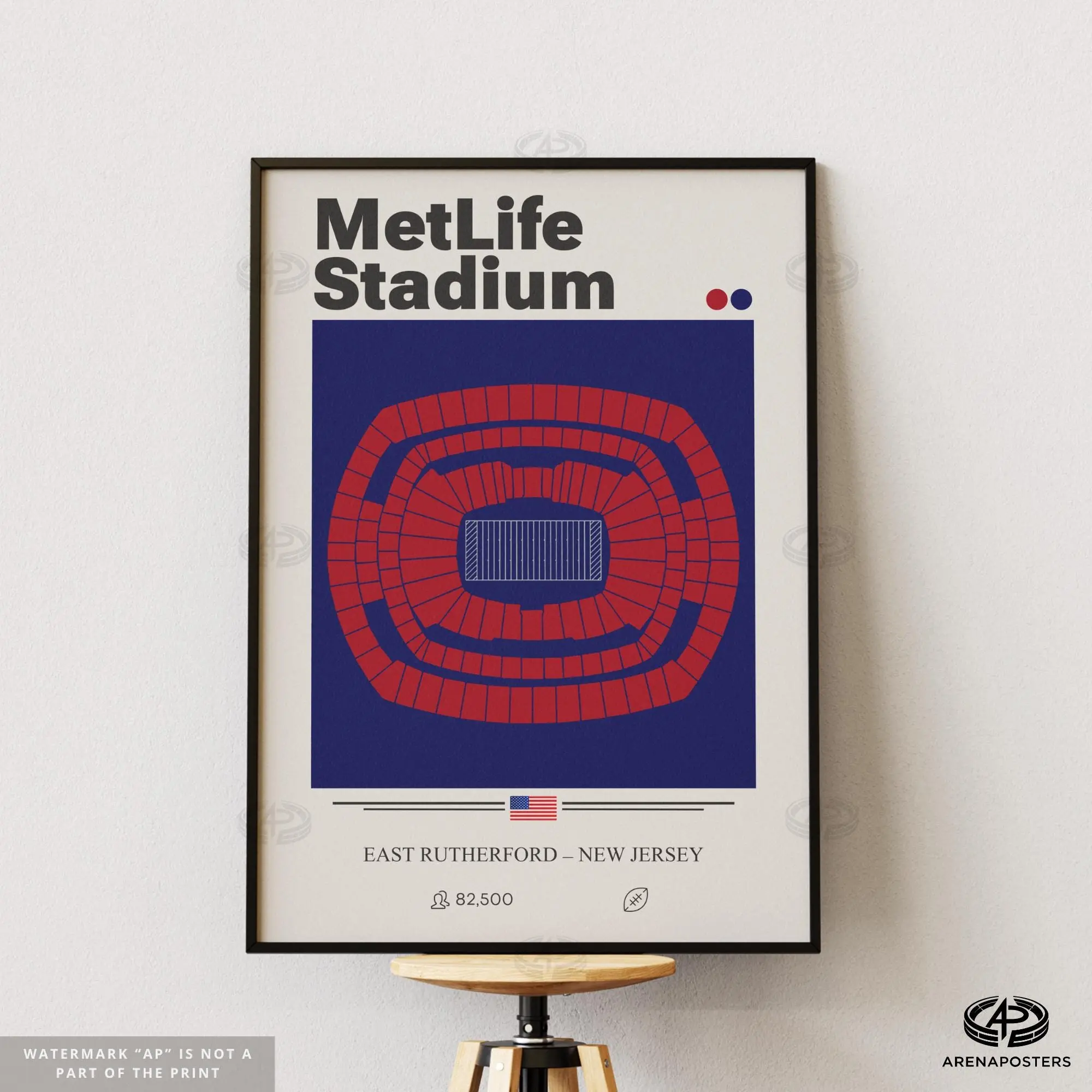 New York Giants Poster, Metlife Stadium Print, NFL Football Wall Art, East Rutherford Decor, Minimalist Sports Art, Office Wall Art