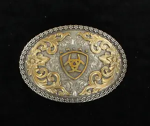 Ariat Oval Logo Belt Buckle – Floral Scroll & Filigree Design (Style #A37005)