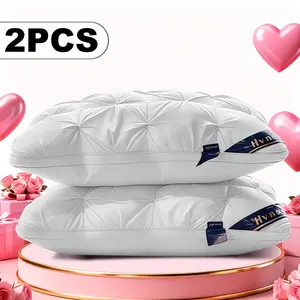 2pcs 5-Star Hotel Quality Luxury Pillows, Deep Sleep Neck Support, Non-Collapse High Pillow Core, All-Season Use