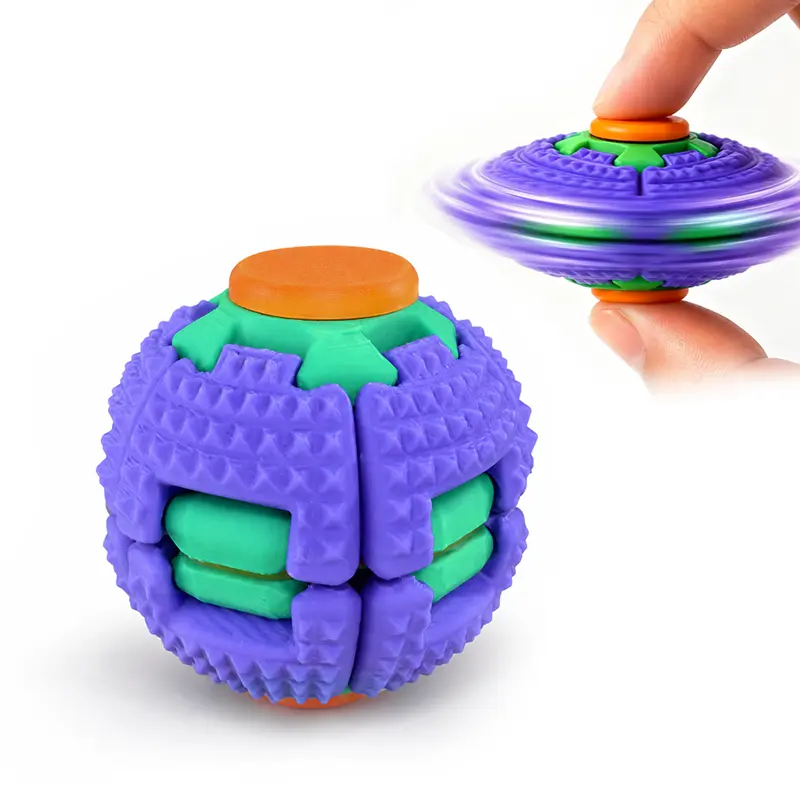 Press to Spin Fidget Ball Spinner, 2026 New Fidget Spinner Decompression Rotating Ball, Press & Spin Play Sensory for Adults Anxiety Relief