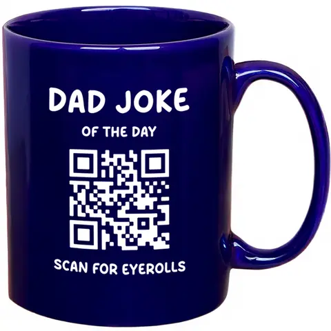Daily Dad Joke Mug | Funny Coffee Mug Gift For Father's Day, Birthdays & Christmas, Best Daddy Ever QR Code Cup From Son, Daughter or Wife