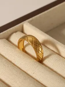 Stainless Steel Irregular Stripe Diamond Ring, Simple Fashion Jewelry for Daily Wear, Stackable Minimalist Gift for Parties, Stackable Rings