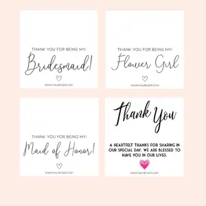Personalized Wedding & Graduation Thank You Card – Bridesmaids, Flower Girl, Congrats Cards with Gift Packaging