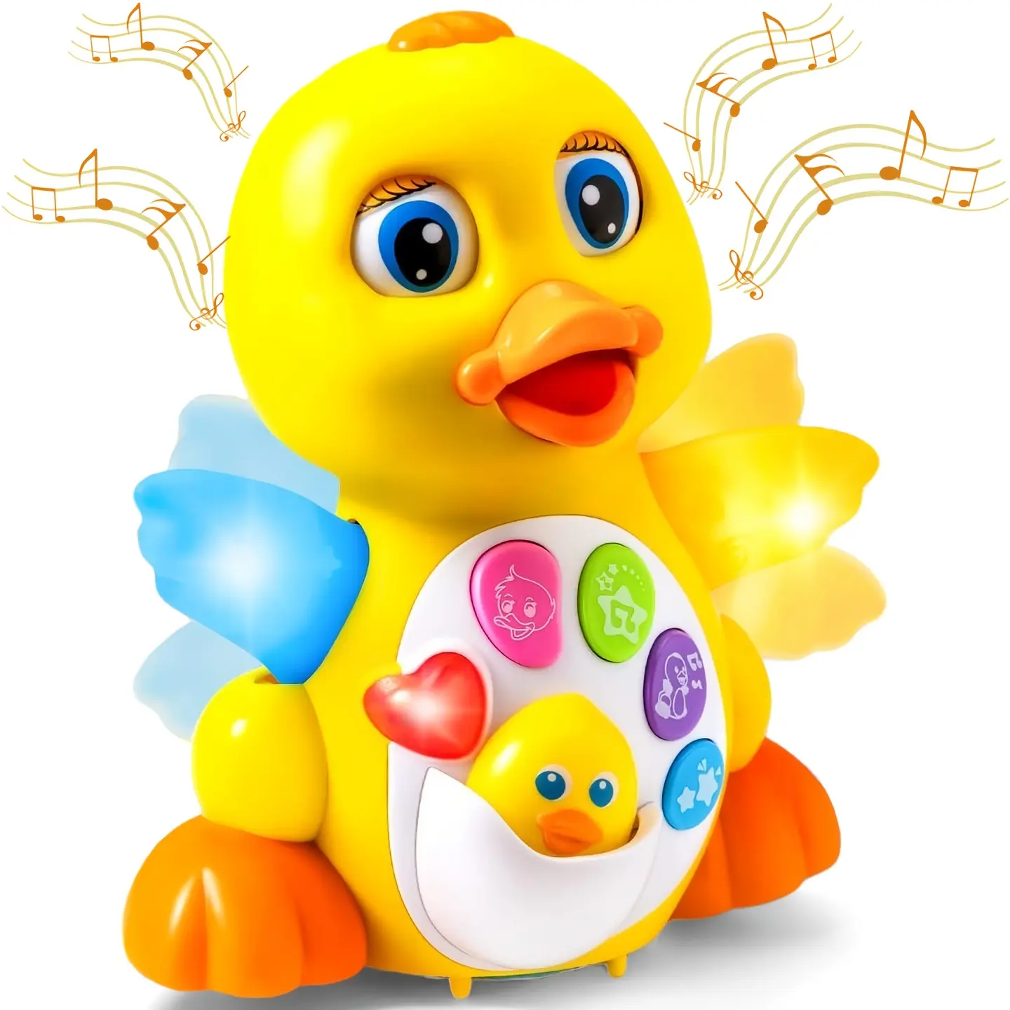 Baby Toys Duck |   Infant Dancing Crawling Musical Toys, Tummy Time Light Up Learning Duck with Music & Lights, Baby Easter Basket Stuffers Gifts, Multi-Item Party Favor Packs, Perfect Christmas Gifts |   SYNCFUN, Battery Powered