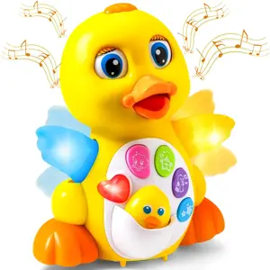 Baby Toys Duck |   Infant Dancing Crawling Musical Toys, Tummy Time Light Up Learning Duck with Music & Lights, Baby Easter Basket Stuffers Gifts, Multi-Item Party Favor Packs, Perfect Christmas Gifts |   SYNCFUN, Battery Powered