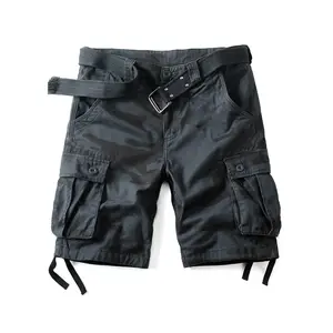 AKARMY Camo Cargo Shorts for Men Cotton Casual Wild Outdoor Work Relaxed Fit Shorts with Multi-Pockets 8069-zhandi (No Belt) Menswear Tropical