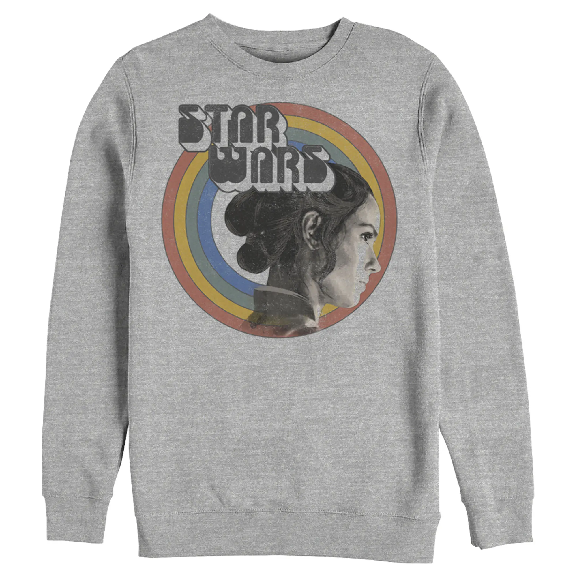 Men's Star Wars: The Rise of Skywalker Rey Vintage Rainbow Pullover Sweatshirt, Menswear, Stylish Casual Fashion Top