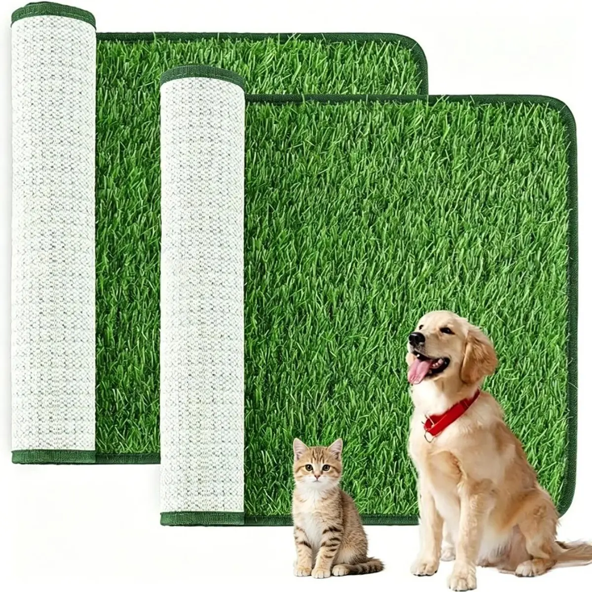 Dog Cat Potty Pad Artificial Grass Indoor Outdoor Easy Clean Odor Resistant Reusable Pet Toilet Mat for Balcony Garage