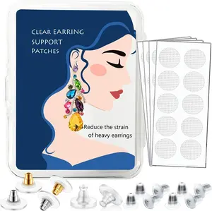 Earring Support Patches for Droopy Ears, Clear Earring Backs Stickers for Heavy Earrings, 100 Pieces