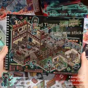 Fun DIY Miniature Scene Sticker Book Horror Handmade Craft Supplies for Journaling Scrapbooking Art Decoration