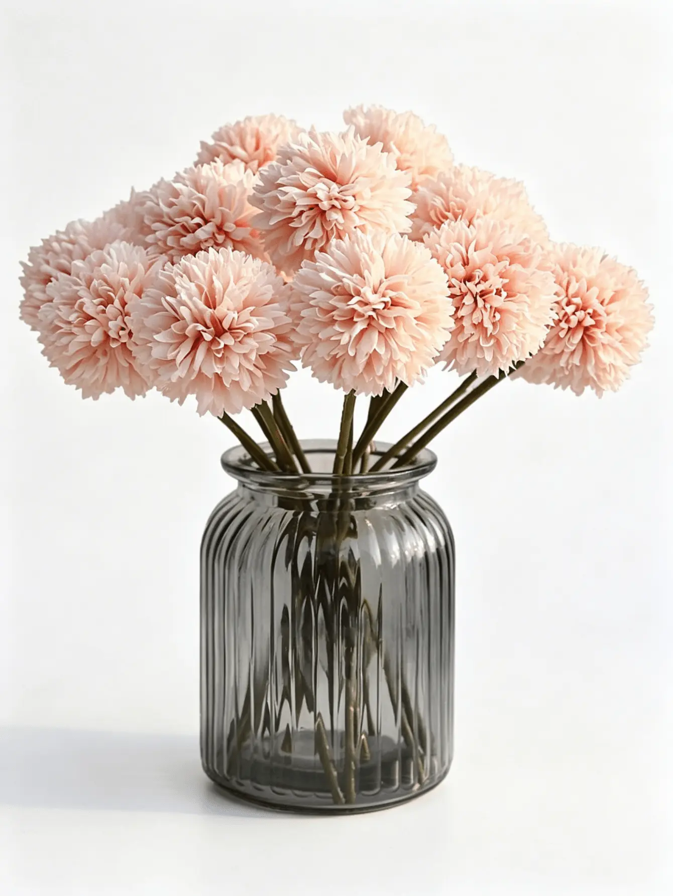 10Pcs Milk White Bouquet-Shaped Faux Artificial Chrysanthemum Ball Flowers with Matching Floral Foam for DIY Arrangement Artificial Flowers, Home Decor, Holiday & Special Event Gifts, Bouquet-Shaped Artificial Flowers