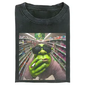 Shrek Smok*ng Funny Graphic Tee, Humorous Shrek Meme Shirt Gift for Men, Gift for Women, Crew Neck Tee, Trending T-shirt