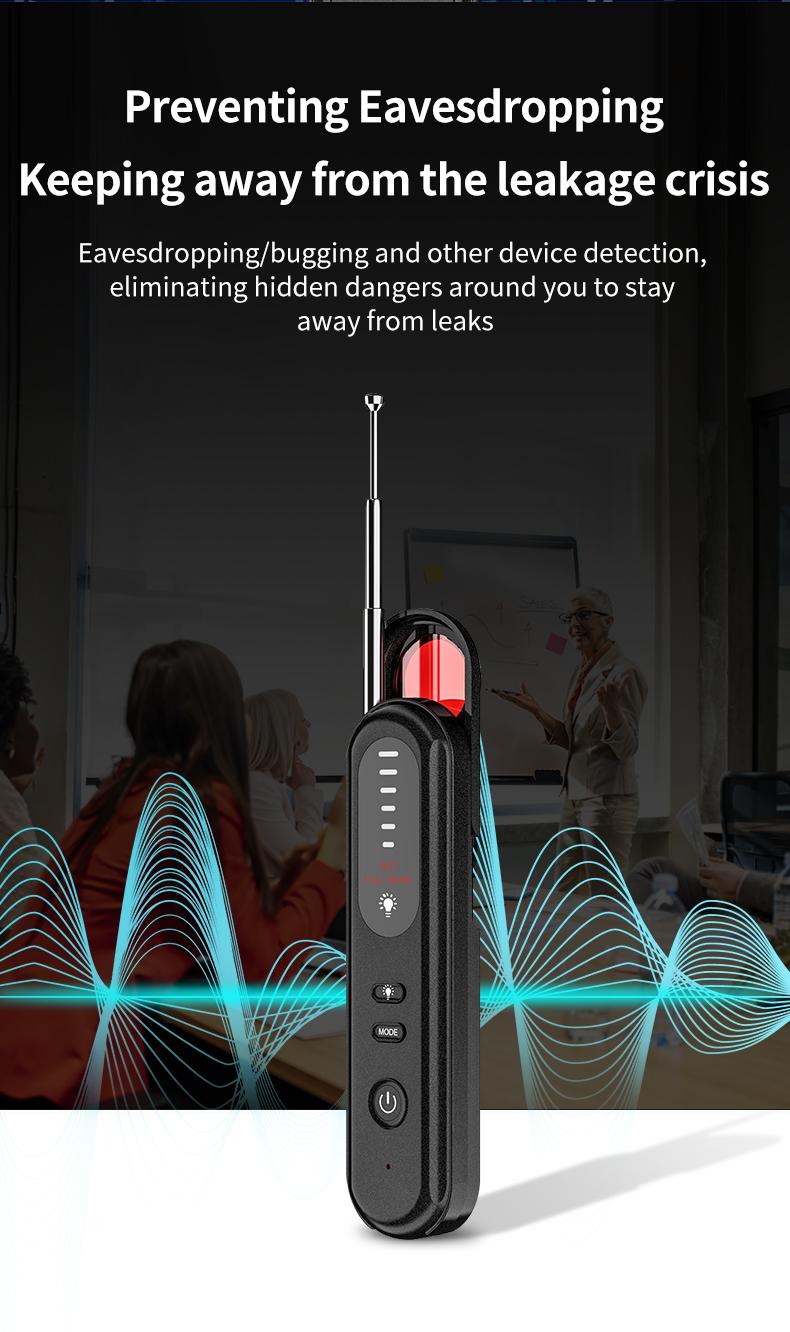T01 Hidden Camera Detector 2026 Hidden Bug and Device GPS Detector for Travel Hotels Home Office 6 Levels Sensitivity Rechargeable Safety Portable Mini WiFi with Infrared Night Vision