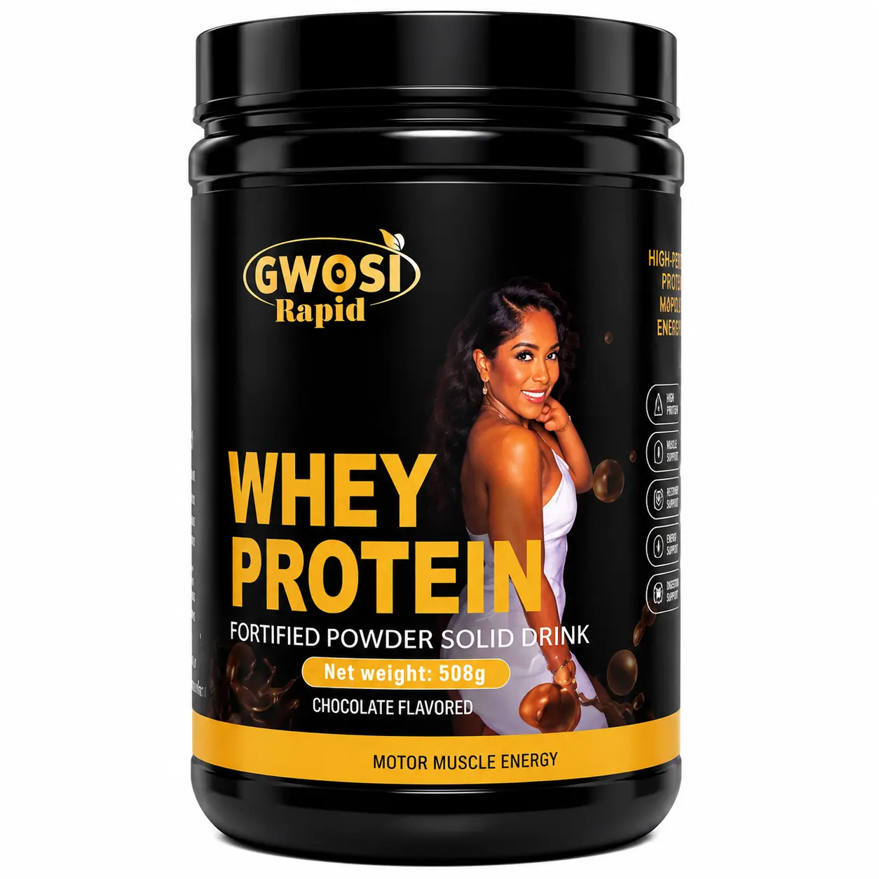Chocolate Whey Protein Powder, Milk-Based Dietary Supplement for Fitness, Protein Drink Mix