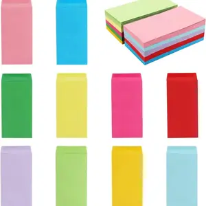 100 Pack Colorful Cash Envelopes 6.7x3.5 Fit for 100 Envelope Money Saving Challenge, 120 GSM Thick Money Envelopes for Cash, Budgeting, Check, Coin, Tickets, Jewelry, small items & collectables