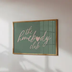 Cute Introvert quote print, Pink and green aesthetic wall art, Fun college apartment decor  | Framless Poster