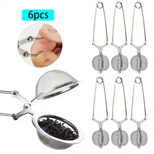 6 Pcs Tea Strainers for Loose Tea,Tea Infuser with Handle Fine Mesh Tea Ball Filter Tea Diffusers Steeper for Loose Leaf Tea, Spices, Seasonings