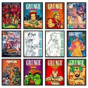 Street classic games F-fighter Poster HD Waterproof Art Poster Wall art print art suitable for living room bedroom bar parlor home decor gift fade-Resistant, Non-sticky, vibrant Dly Wall print