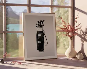Golf Poster, Vintage Golf Bag Wall Art for Office & Bedroom Decor, Stylish Golfer Poster Print, Golf Gift Ideas, outlander homedecor Decoration Artwork Pack