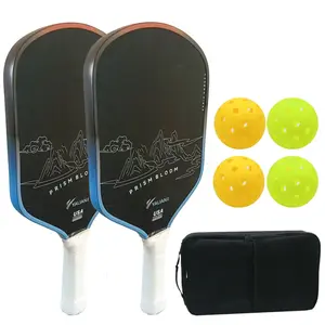 YALIAN T700 Carbon Fiber Pickleball Paddle Set of 2, USAPA-Compliant, Textured High-Grip, 4 Balls & Zipper Bag, All Levels, Indoor/Outdoor, Spin & Power, Viral Gift for Fun Fitness