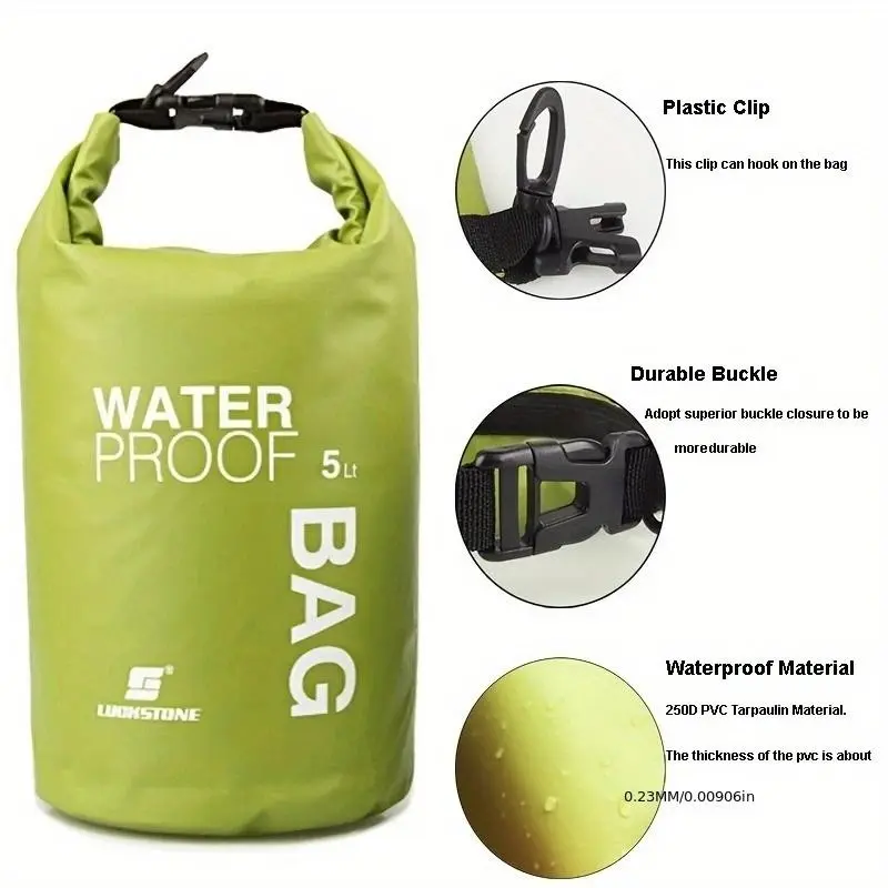 High-Quality Dry Bag Outdoor for Kayaking, Rowing, Camping, and Fishing, Multiple Colors Available, Keeps Gear Dry and Protected, Boating Accessories, Fishing Equipment