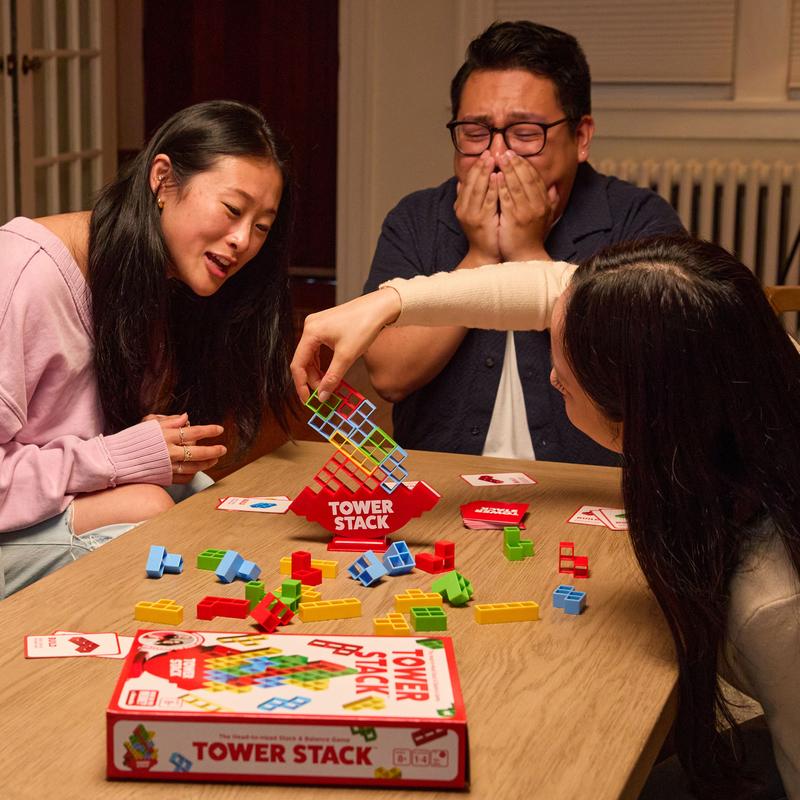 Tower Stack - 2 Player Stacking Game for Kids Teens & Adults | TikTok-Famous Building Block Set | Ready Set Stack Game Night Hit