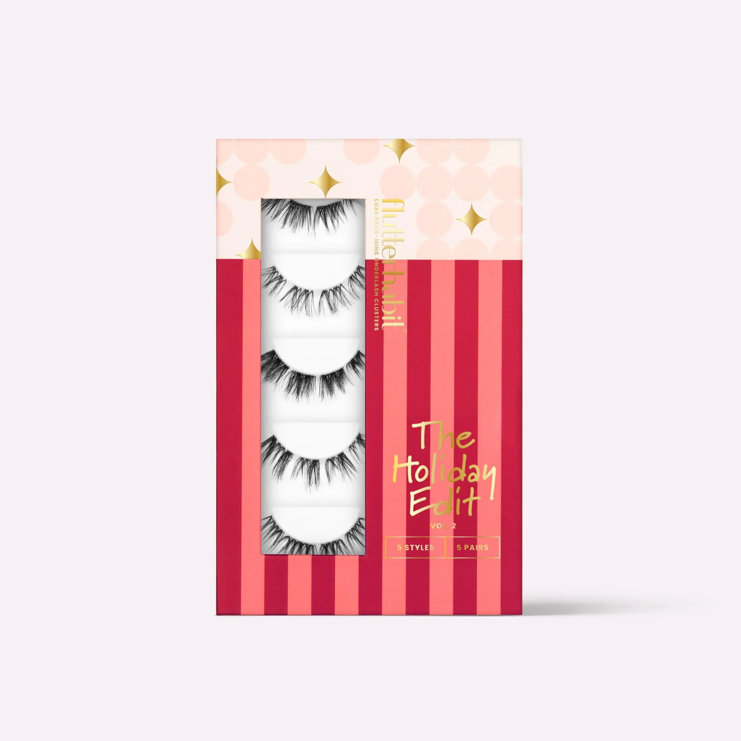 FlutterHabit The Holiday Edit Pack of 5 DIY Lash Extensions, Under Lash Application Method