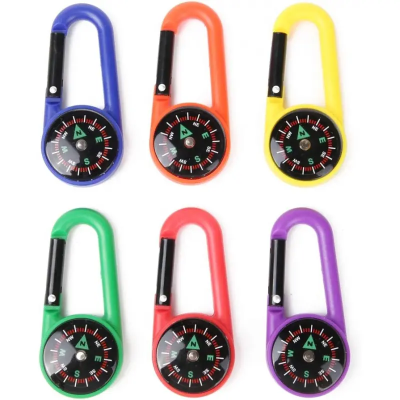 Portable Carabiner Compass Keychain Multicolor Mini Survival Compass Lightweight Hiking Camping Gear Must Have Outdoor Adventure Bushcraft Emergency Backpack Accessory  Viral Outdoor Finds