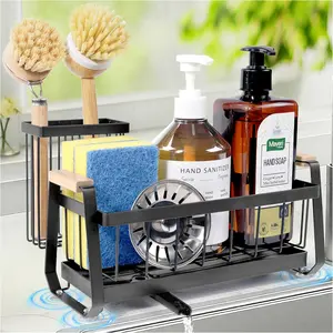 Sponge Holder for Kitchen Sink Organizer, Stainless Steel Sink  Suction Cup with Dish Brush Holder, Rustproof Drying Rack, Sponge  and Dish Soap Organizer for Kitchen Countertop