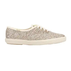 Keds Womens Champion Glitter Celebrations Lace Up Sneakers Shoes Casual - Gold