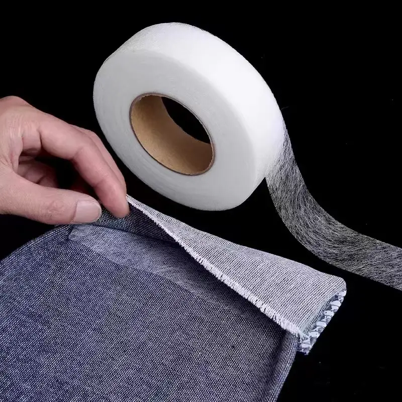 Self Adhesive Hemming Tape, 1 Roll 50m Long Lasting Adhesive Non-woven Fabric Hemming Tape, DIY Clothes Alteration Tape, Sewing Supplies for Home Use