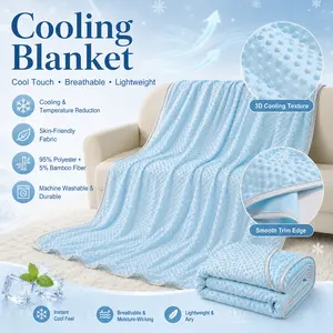 Summer Cooling Blanket for Hot Sleepers Lightweight Breathable Machine Washable Soft Comfortable Bed Sofa Office camping Perfect for Summer Bedding Gifts super soft cool plush blanket bed accessories, multi-scene use summervibes