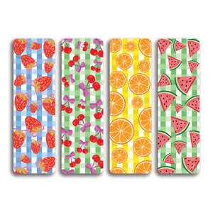 Gingham Fruit Bookmarks - UV Printed Acrylic Bookmark