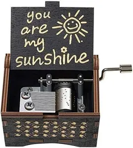 Dream Loom You are My Sunshine Music Box, Hand-Cranked Vintage Engraved Mini Color Musical Box Gift for Women Girl Birthday/Christmas/Valentines Day/Thanksgiving/Mother's Day