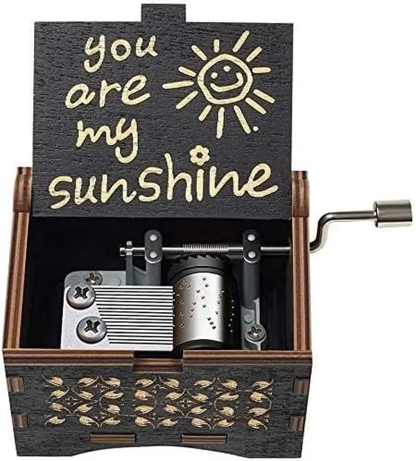 Dream Loom You are My Sunshine Music Box, Hand-Cranked Vintage Engraved Mini Color Musical Box Gift for Women Girl Birthday/Christmas/Valentines Day/Thanksgiving/Mother's Day