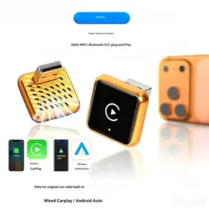 2026 Metal Feel Dual Mode Wireless Carplay Adapter, Compatible with Apple and Android, Wired to Wireless Conversion, Carplay and Android Auto Plugin