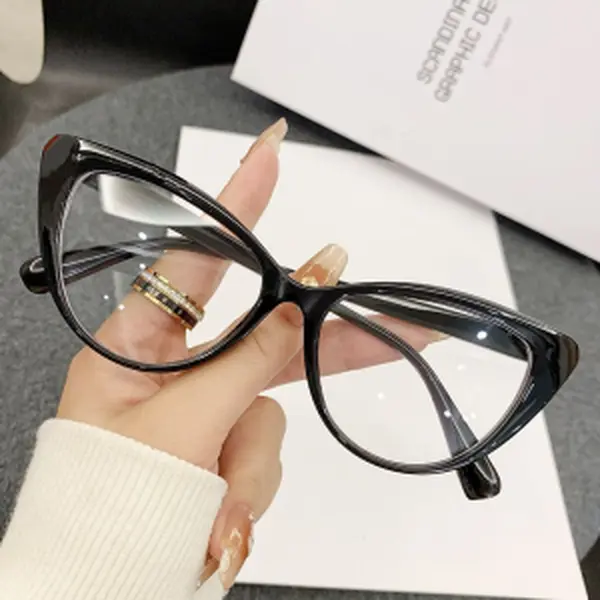 Cat Eye Blue Light Blocking Eyeglass Frames, Vintage Simple Clear Lens Glasses for Women Students Daily Study Screen Use