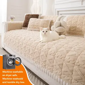 Plush Sofa Slipcover Protector, Pet-Friendly Non-Slip Decorative Couch Pad, Polyester Material, Fits 1234 Imperial Chairs