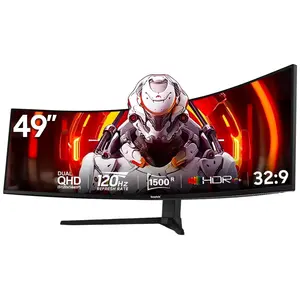 Gawfolk 49" Curved Gaming Monitor 120Hz 5120x1440 DQHD for Home Office DP, HDMI, Support Wall Mount 100x100mm