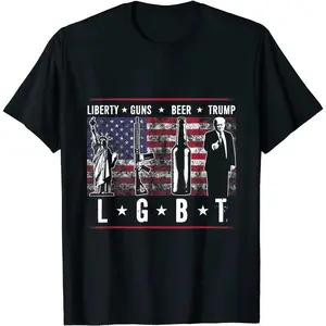 Liberty Guns Beer Trump (LGBT) Parody Tee