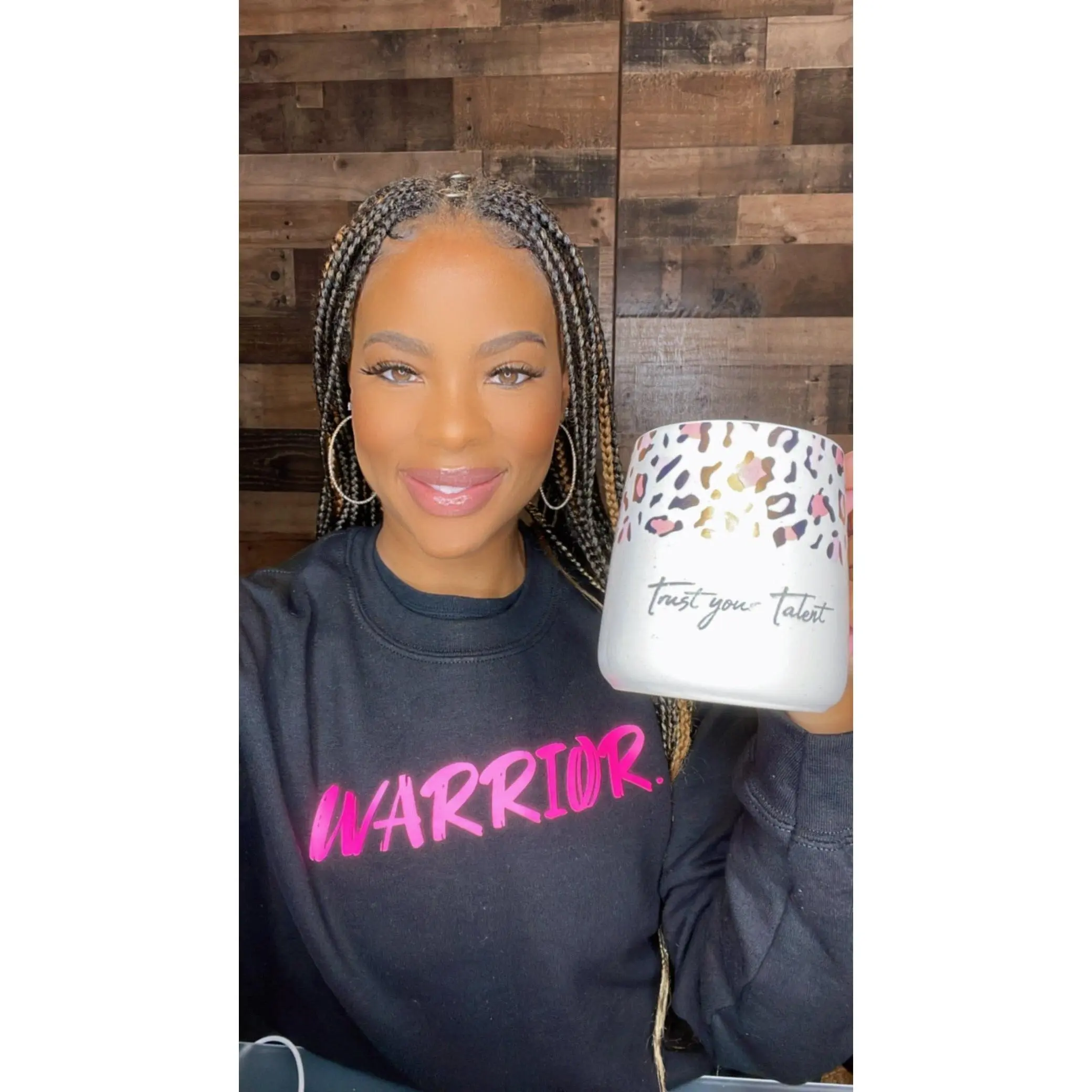 Warrior Crew Neck - Black/Pink