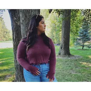 Distressed Cropped Turtleneck Sweater (Final Sale)