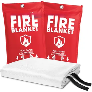 Fire Blanket,2 Pack,40"x40" Fire Blankets Emergency for Home and Kitchen