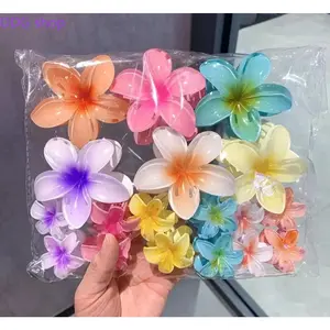 18Pcs Cute Floral Gradient Candy Color Egg Flower Claw Hair Clips Set, Accessories for Women, Aesthetic Hair Accessories for Daily Wear & Party Styling