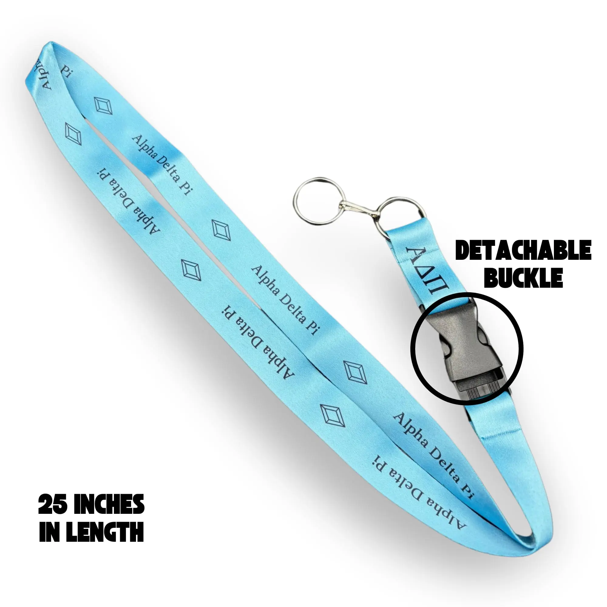 Officially Licensed Alpha Delta Pi Sorority Lanyard - Wear-Resistant Woven Material, Quick-Release Detachable Buckle, Durable Construction, Practical Design for Sorority Pride & Campus Use (Identification Badge Accessory)