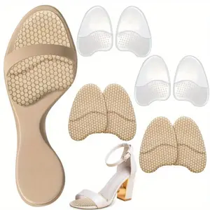 4 pairs of female metatarsal pads, invisible anti slip and comfortable front foot pads, suitable for women's sandals and high heels